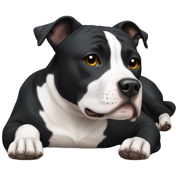 black staffordshire terrier lying down emoji