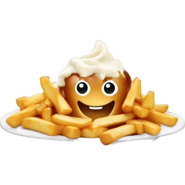 Poutine qui mange une poutine emoji