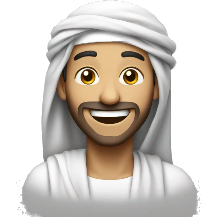 An Arab person laughing emoji