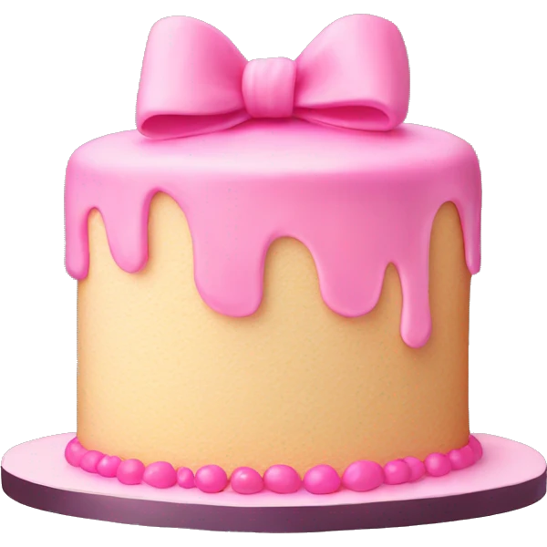 pino cake with pink bow emoji
