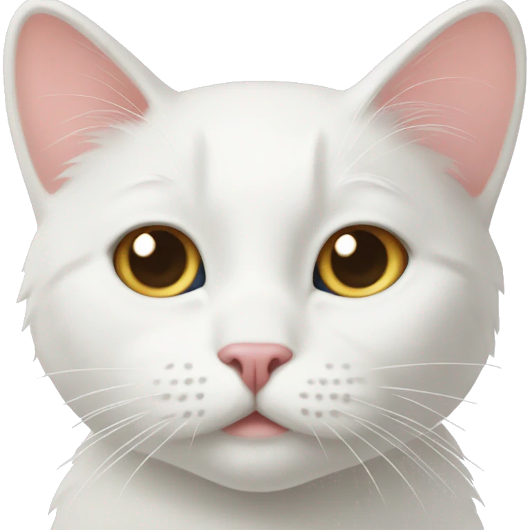 White cat with 🎀 emoji