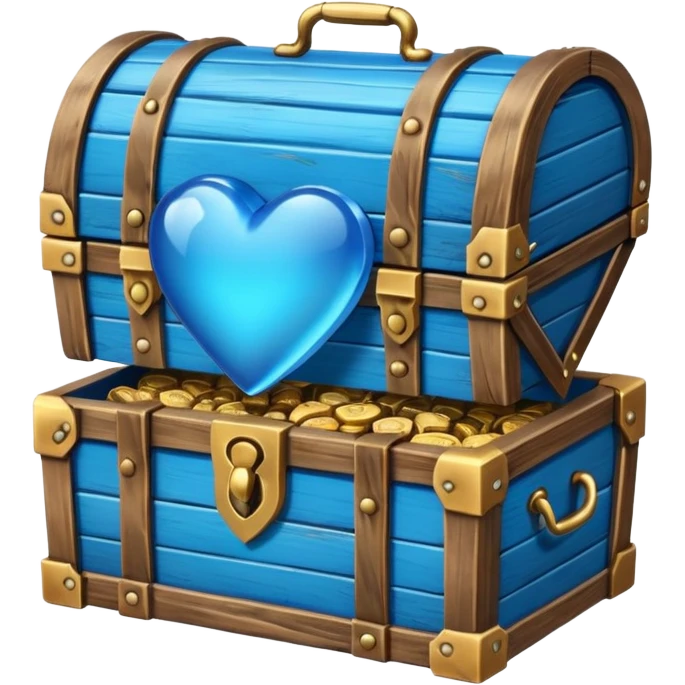 blue heart with a treasure chest emoji