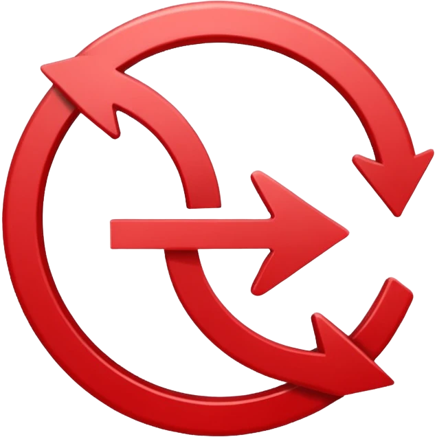 Prompt 15: "Is your backup plan."
Graphic: 🔄 Refresh/loop arrows icon (white with red highlights).
Animation: Arrows rotate smoothly.
Background: Transparent. emoji