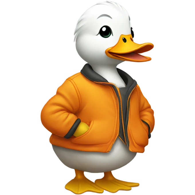 Duck with orange jacket emoji