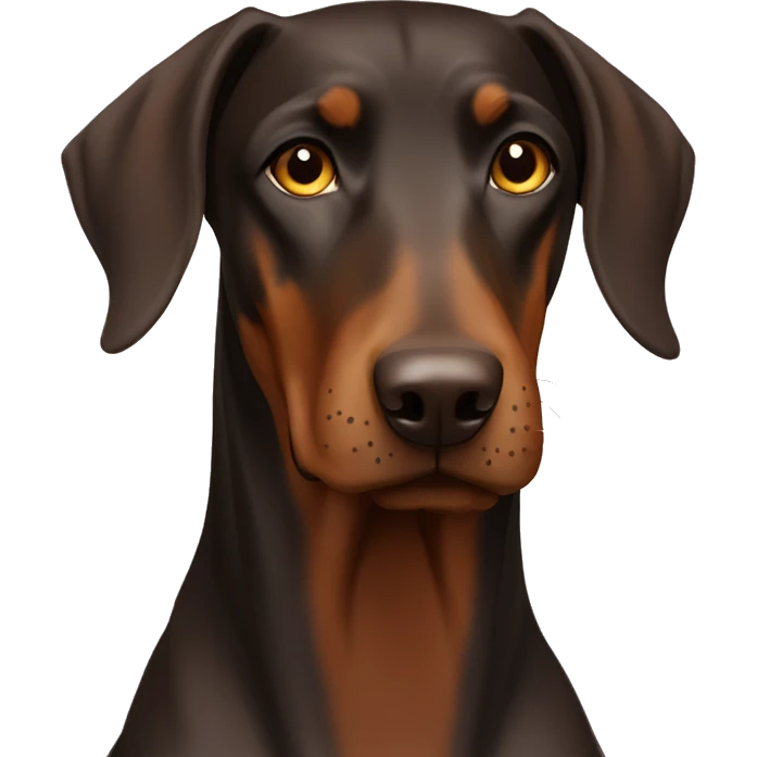 A brown Doberman with floppy ears  emoji