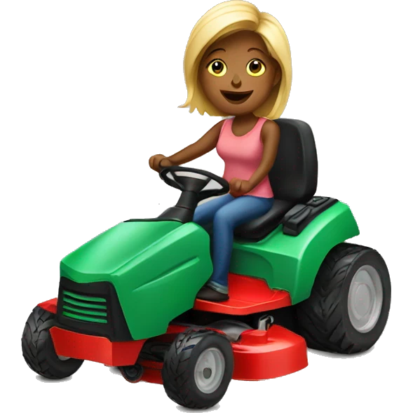 woman on a lawnmower emoji