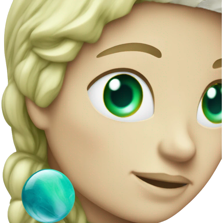 blue and green glass marble  emoji
