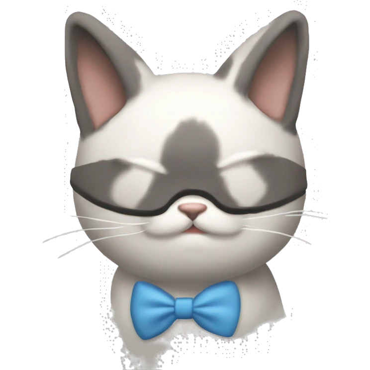 안대쓰고 자고 있는 고양이 emoji