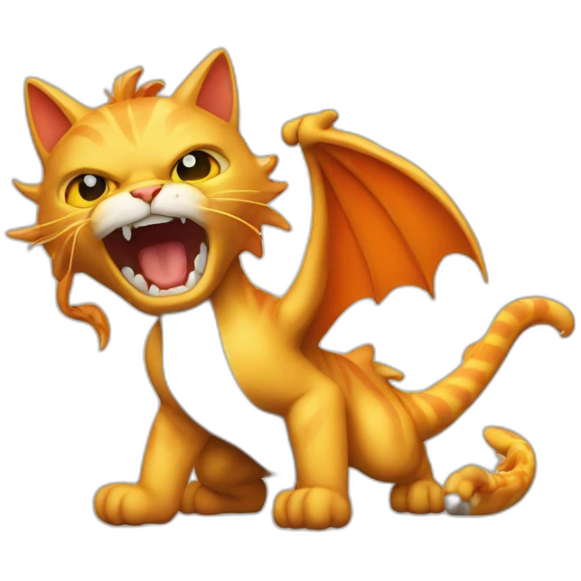 cat fighting dragon emoji