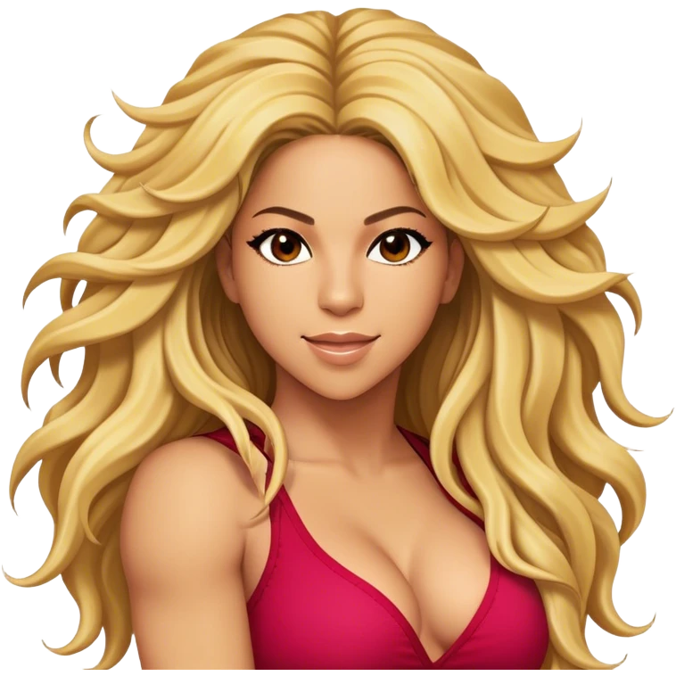 Cinematic Realistic Shakira Portrait Emoji, depicted as a dynamic charismatic pop icon with energetic movement and expressive features, rendered with vibrant textures and dynamic modern lighting that captures her global appeal. emoji