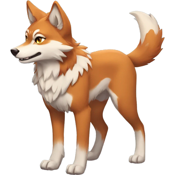 Anthropomorphic Falvie-wolf full body) emoji