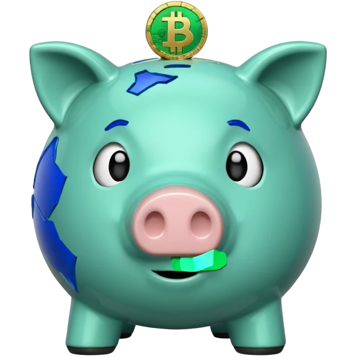 with piggybank with crypto  emoji