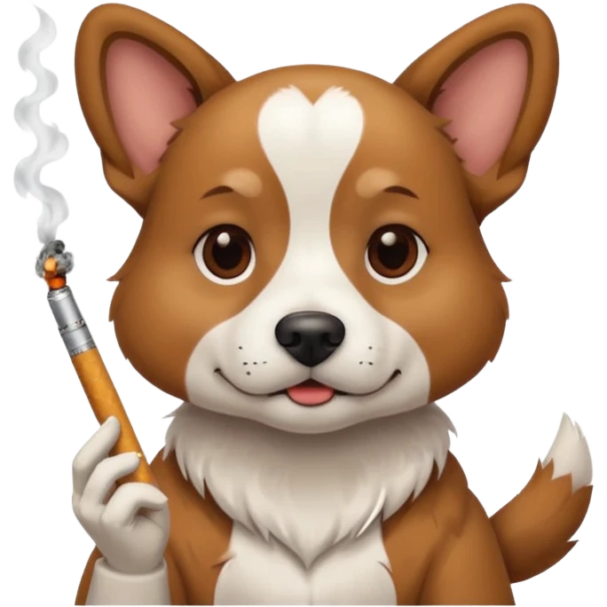 dog with cigarett emoji