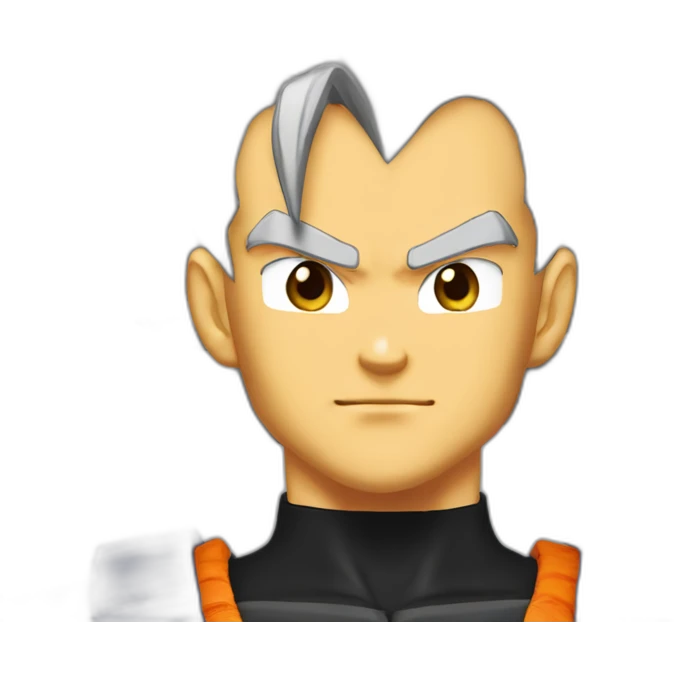 A Male Saiyan With Black Battle Armor And Hair Like Trunks Super Saiyan Grade 2 But Black Dragon Ball emoji