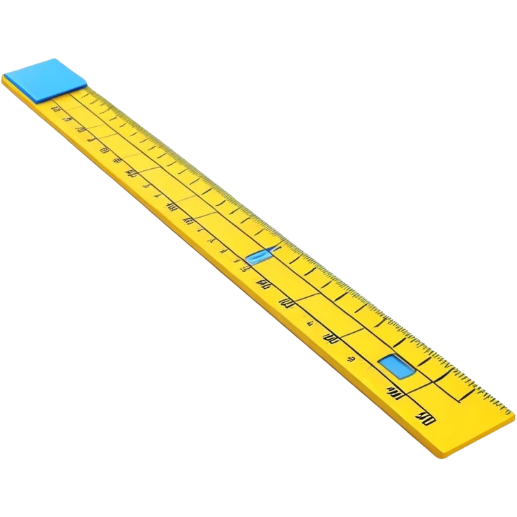cartoon ruler with bright colors, perspective composition, high saturation, measurement marks but no numbers emoji