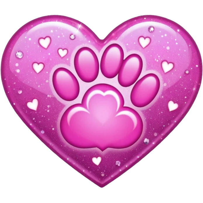 heart with a paw print and sparkles emoji