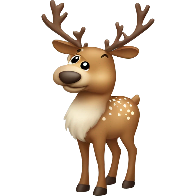 Light brown christmas reindeer with freckles emoji