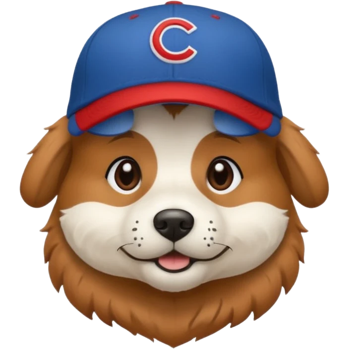 a dog with a Cubs baseball hat on emoji