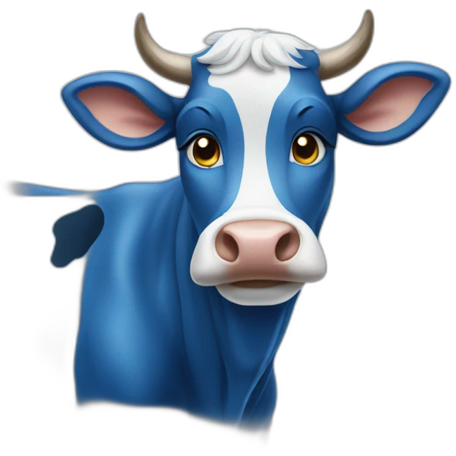 Blue cow emoji