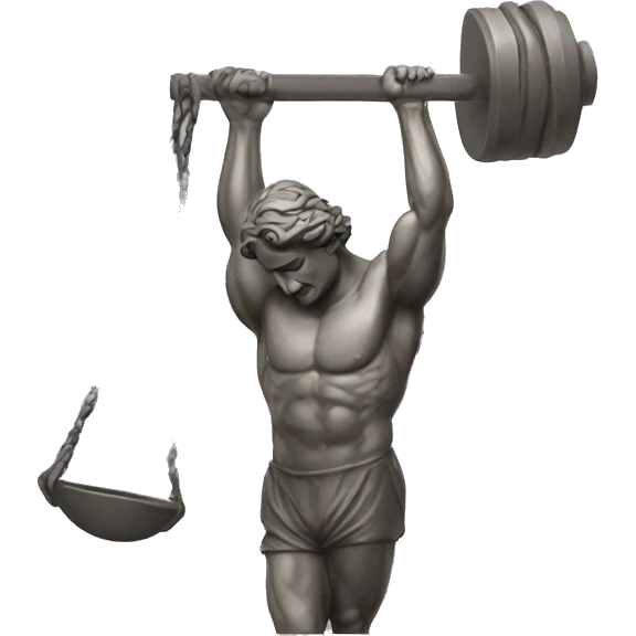 italian statue doing weigthlifting head emoji