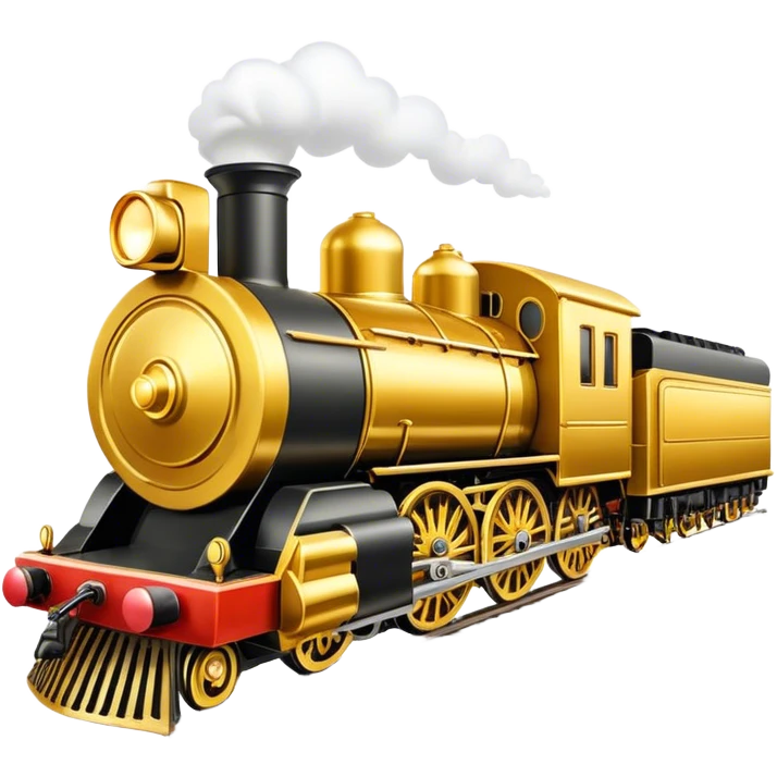 Golden locomotive emoji