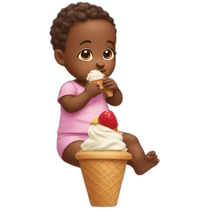 Baby eating ice cream emoji
