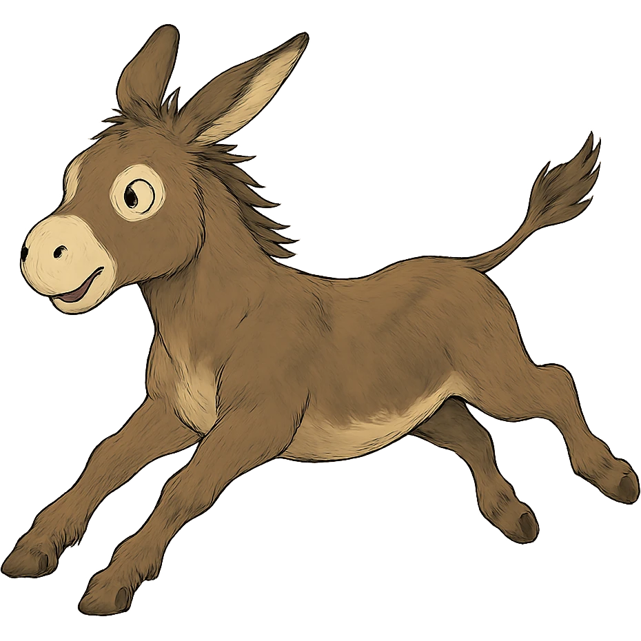 ghibli style donkey flying in the air emoji