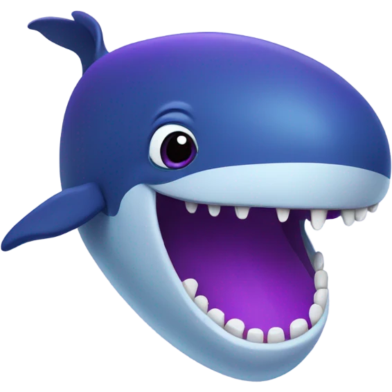 Blue whale purple, open mouth emoji