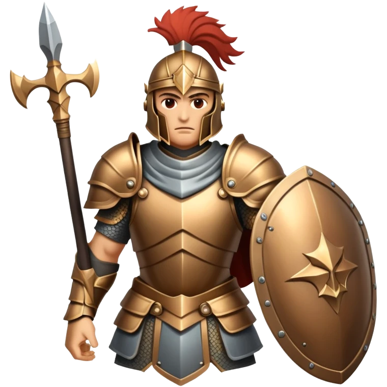 Powerful guardian warrior with shield and armor emoji