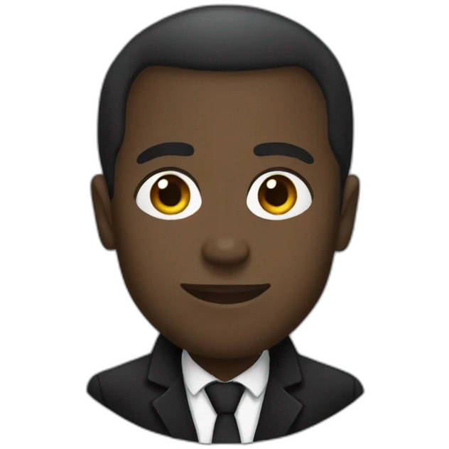 black macron emoji