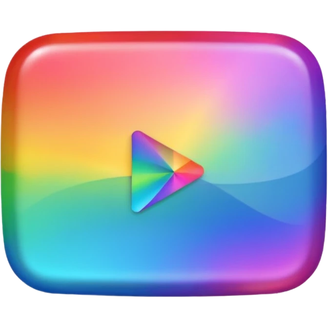 youtube logo, iridescent  emoji