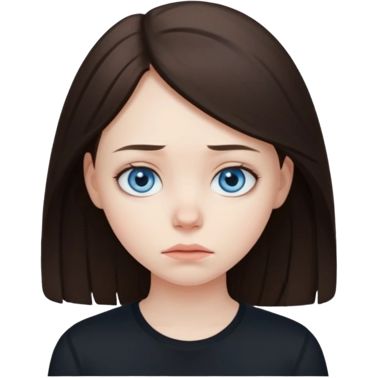 sad brunette blue eyed girl  emoji
