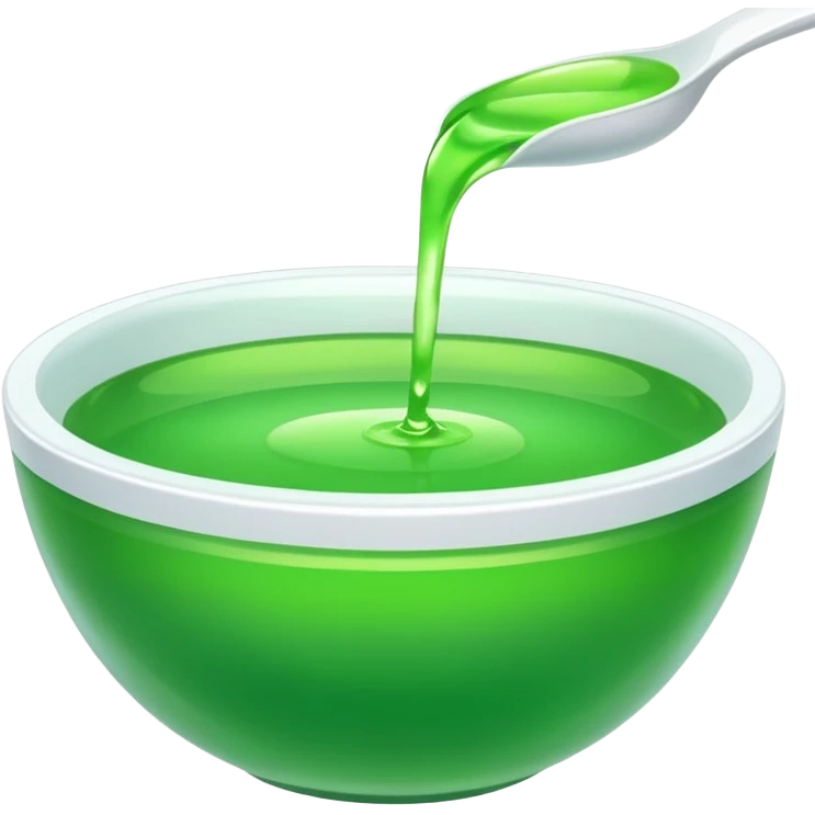 white bowl of green liquid, vibrant, simple, clear emoji