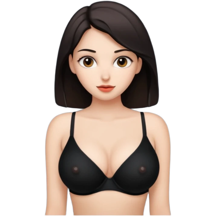 Sexy slim fully nude girl big boobs with black panty emoji