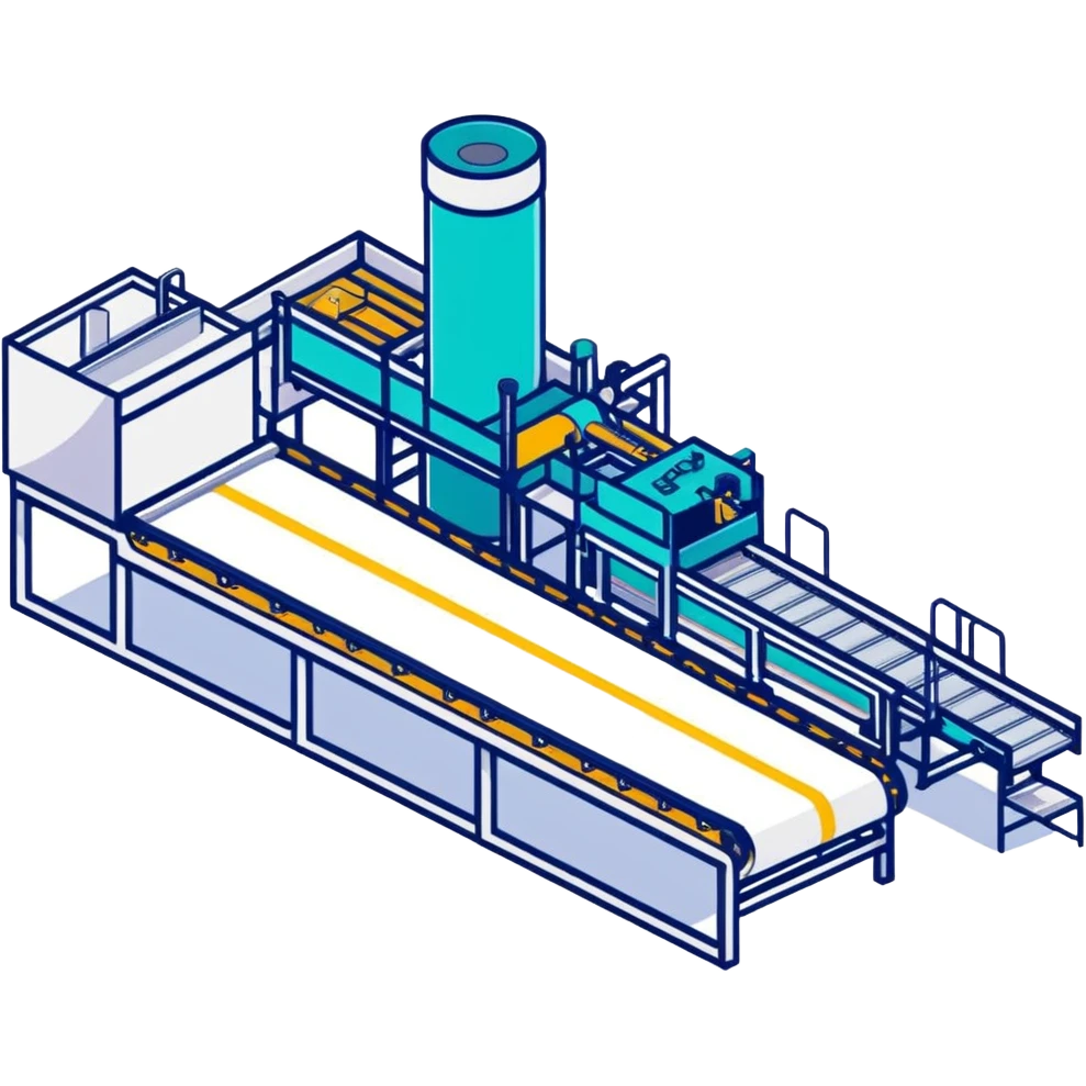 manufacturing plant with conveyor belts emoji