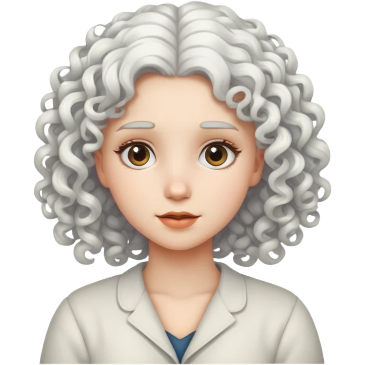 niña con pelo rizado blanva emoji