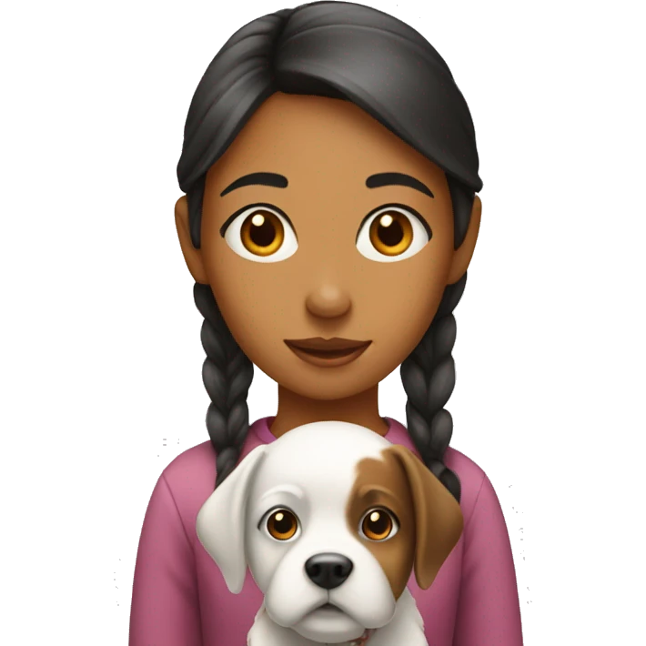 Girl behind a dog emoji