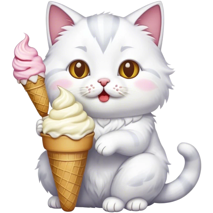 A cat eating icecream  emoji