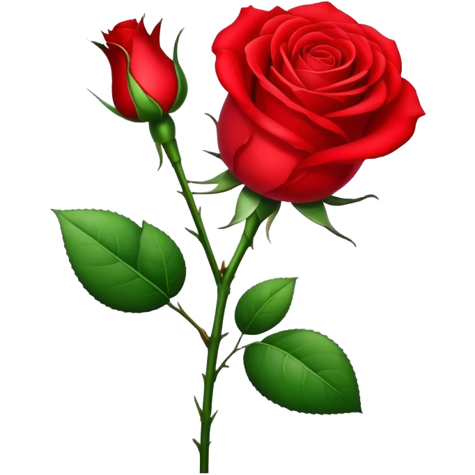 Single stem red rose emoji