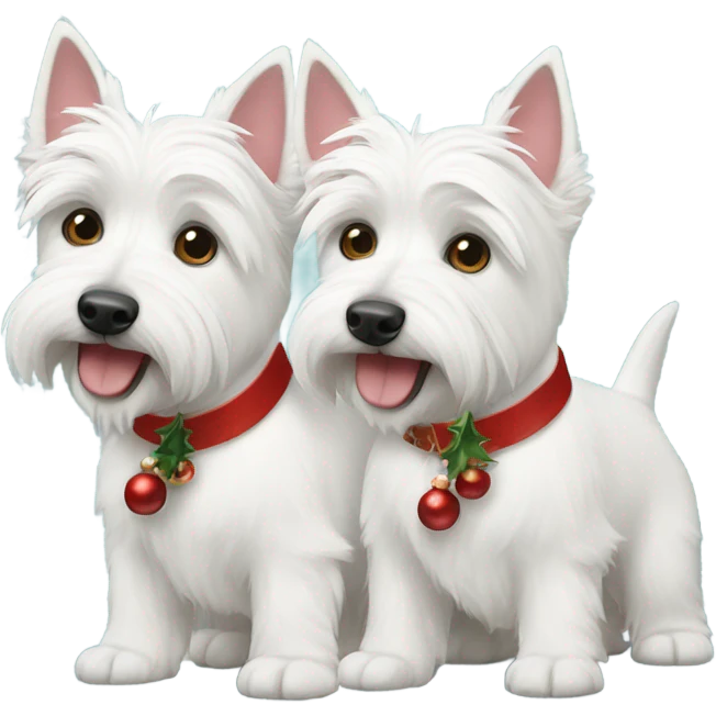 Two Christmas Westies  emoji