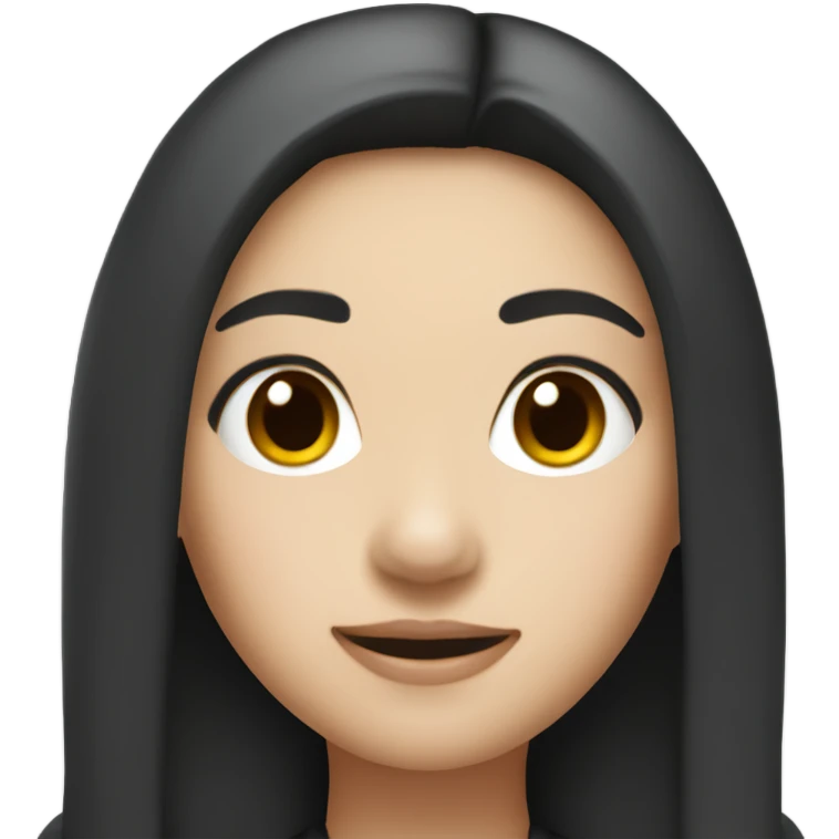 Asian girl with dark black brown hair in scuba fit emoji