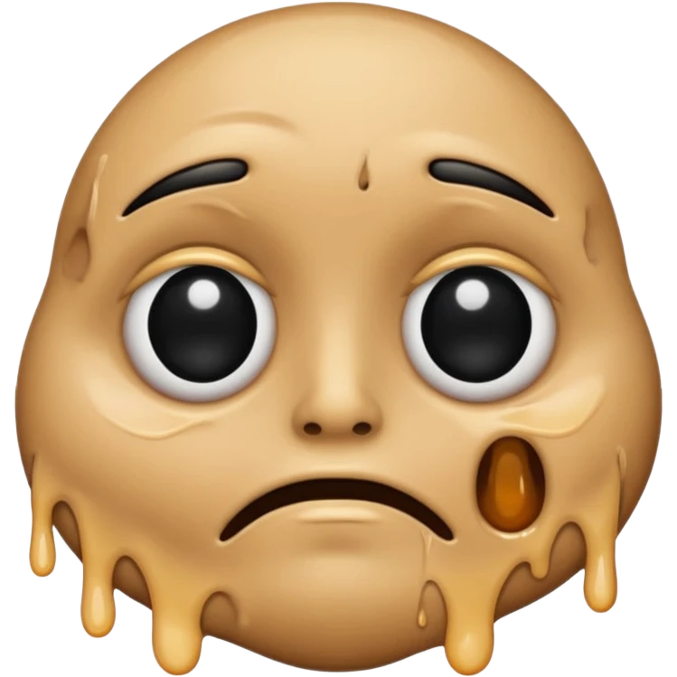 an black melting face with no eyebrows and mouth and just an 1 eye (The Face Needs to Be A Litelar Black Ball) emoji