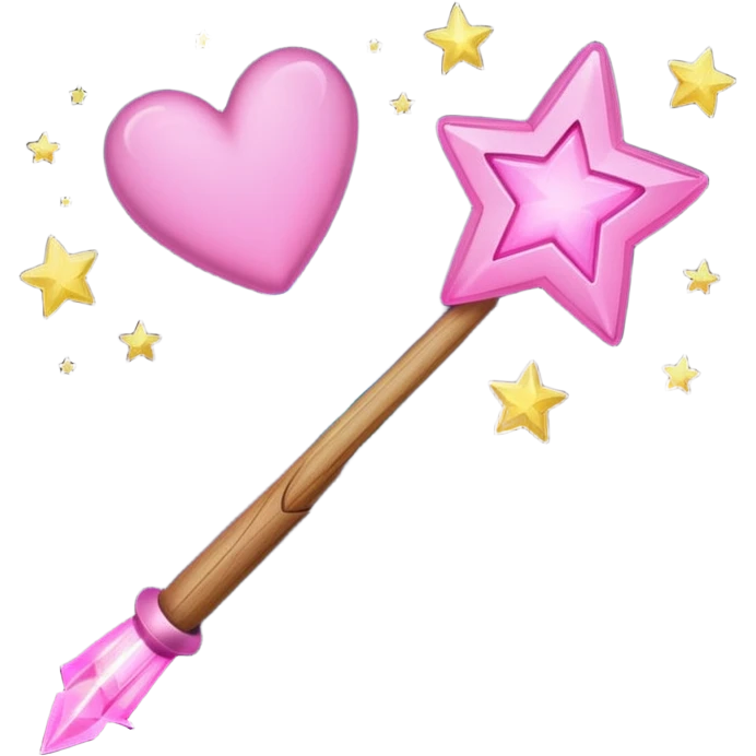 wand with pink heart shooting star effect emoji