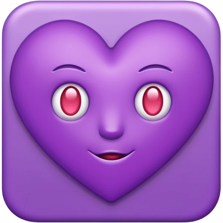 word bitch in purple, with a heart for the dot in the i emoji