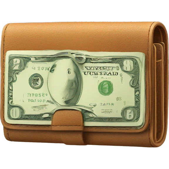 thick wallet with money emoji