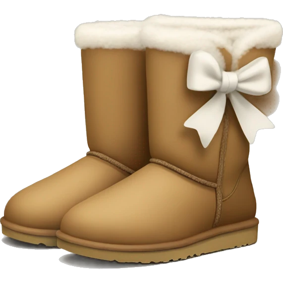 Ugg boots with white bow on the side  emoji