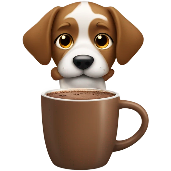 Dog drinking hot chocolate  emoji