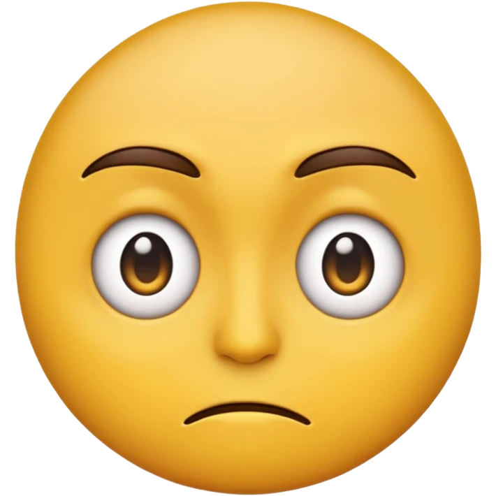 an emoji face turned around with one eye facing us with a straight concerned face emoji