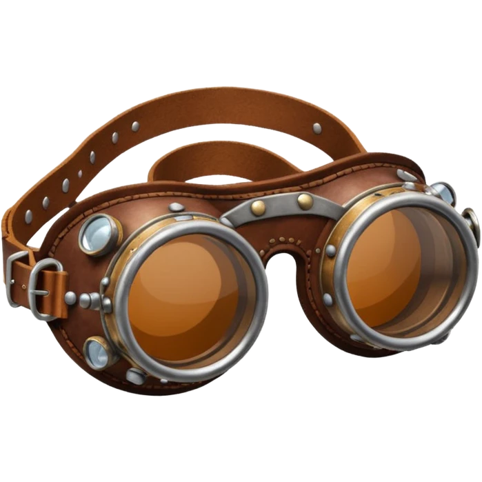  Simple brown round leather steampunk goggles emoji