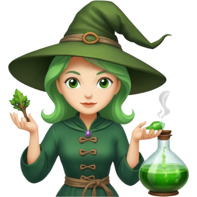 green witch cooking potion emoji